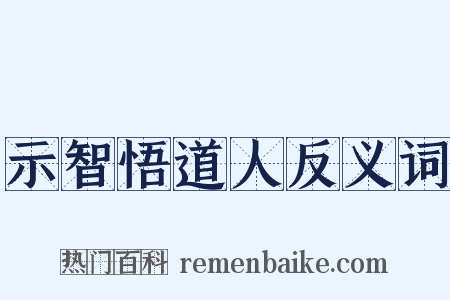 示智悟道人反义词是什么意思的图片